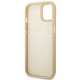 Guess iPhone 14 Plus Croco Collection Θήκη με Επένδυση Συνθετικού Δέρματος - Gold - GUHCP14MHGCRHD