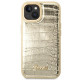 Guess iPhone 14 Plus Croco Collection Θήκη με Επένδυση Συνθετικού Δέρματος - Gold - GUHCP14MHGCRHD