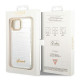 Guess iPhone 14 Croco Collection Θήκη με Επένδυση Συνθετικού Δέρματος - Silver - GUHCP14SHGCRHS