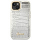 Guess iPhone 14 Croco Collection Θήκη με Επένδυση Συνθετικού Δέρματος - Silver - GUHCP14SHGCRHS
