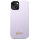 Guess iPhone 14 Silicone Metal Logo Script Θήκη Σιλικόνης - Purple - GUHCP14SSLSMU