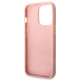 Guess iPhone 14 Pro Max Glitter Script Σκληρή Θήκη με Πλαίσιο Σιλικόνης - Pink - GUHCP14XHGGSHP
