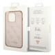 Guess iPhone 14 Pro Max 4G Saffiano Θήκη με Επένδυση Συνθετικού Δέρματος - Pink - GUHCP14XG4GFPI