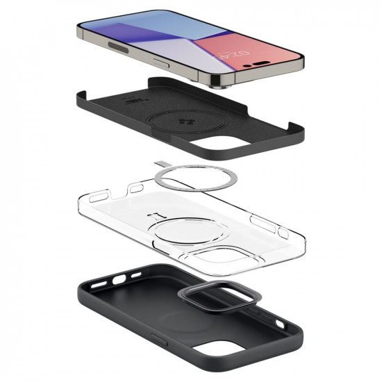 Spigen iPhone 14 Pro Max Silicone Fit Mag Θήκη Σιλικόνης με MagSafe  - Black - ACS04846