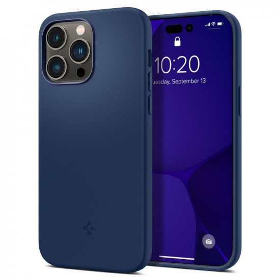 Spigen iPhone 14 Pro Max Silicone Fit Mag Θήκη Σιλικόνης με MagSafe - Navy Blue - ACS04847