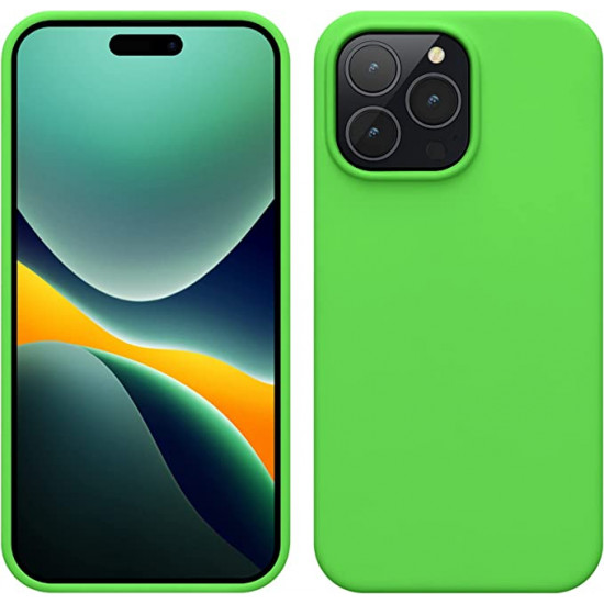KW iPhone 14 Pro Max Θήκη Σιλικόνης Rubberized TPU - Lime Green - 59074.159