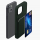 KW iPhone 14 Θήκη Σιλικόνης TPU με Υποδοχή για Κάρτα - Dark Green - 59112.80