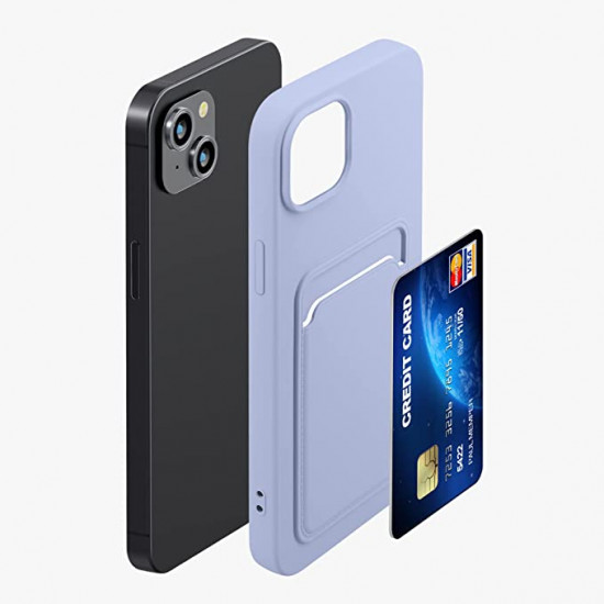 KW iPhone 14 Plus Θήκη Σιλικόνης TPU με Υποδοχή για Κάρτα - Lavender - 59113.108
