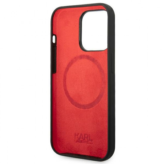 Karl Lagerfeld iPhone 14 Pro Max Silicone Plaque Magsafe Θήκη Σιλικόνης με MagSafe - Black - KLHMP14XSLMP1K