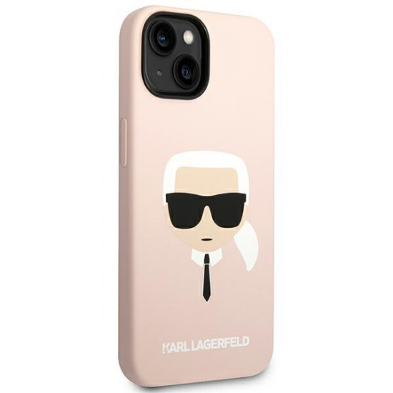 Karl Lagerfeld iPhone 14 Silicone Karl's Head MagSafe Θήκη Σιλικόνης με MagSafe - Light Pink - KLHMP14SSLKHLP