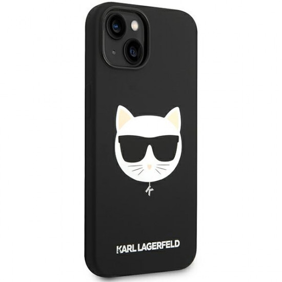Karl Lagerfeld iPhone 14 Silicone Choupette Head Magsafe Θήκη Σιλικόνης με MagSafe - Black - KLHMP14SSLCHBK
