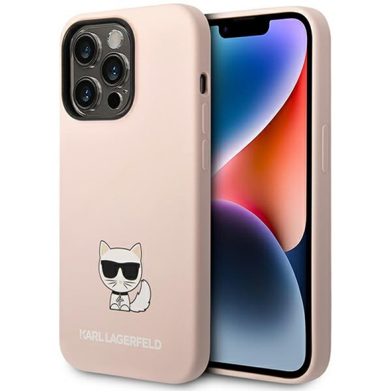 Karl Lagerfeld iPhone 14 Pro Max Silicone Choupette Body Θήκη Σιλικόνης - Light Pink - KLHCP14XSLCTPI