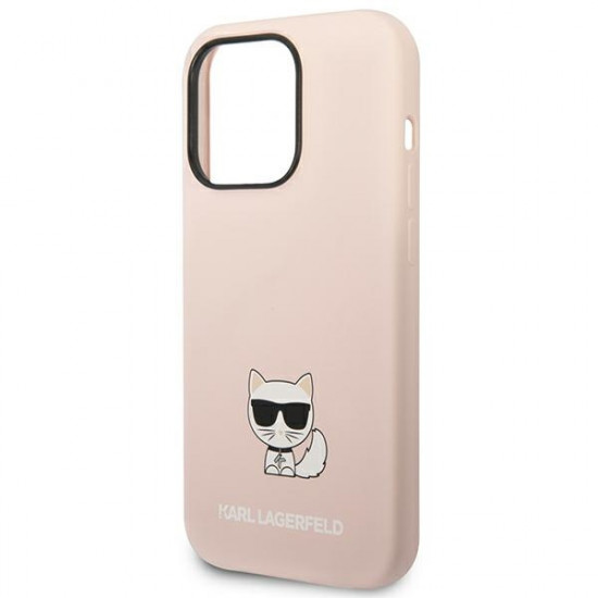 Karl Lagerfeld iPhone 14 Pro Max Silicone Choupette Body Θήκη Σιλικόνης - Light Pink - KLHCP14XSLCTPI