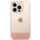 Guess iPhone 14 Pro Translucent Σκληρή Θήκη με Πλαίσιο Σιλικόνης - Pink / Semi Clear - GUHCP14LHGCOP