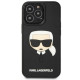 Karl Lagerfeld iPhone 14 Pro Max - 3D Rubber Karl's Head Σκληρή Θήκη με Πλαίσιο Σιλικόνης - Black - KLHCP14XKH3DBK