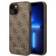 Guess iPhone 14 Plus 4G Saffiano Θήκη με Επένδυση Συνθετικού Δέρματος - Brown - GUHCP14MG4GFBR