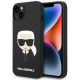 Karl Lagerfeld iPhone 14 Silicone Karl's Head Θήκη Σιλικόνης - Black - KLHCP14SSLKHBK