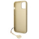 Guess iPhone 14 Plus - 4G Charms Collection Θήκη με Επένδυση Συνθετικού Δέρματος - Brown - GUHCP14MGF4GBR