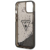 Guess iPhone 14 Plus Palm Liquid Glitter Σκληρή Θήκη με Πλαίσιο Σιλικόνης - Black - GUHCP14MLFCTPK
