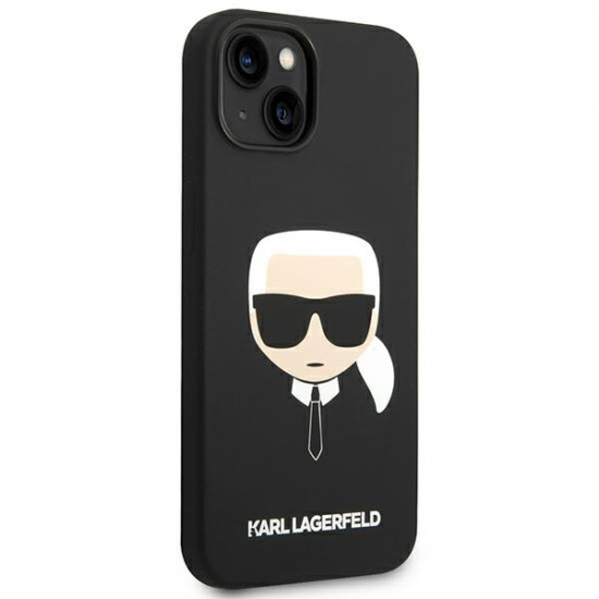 Karl Lagerfeld iPhone 14 Plus Silicone Karl's Head Θήκη Σιλικόνης - Black - KLHCP14MSLKHBK