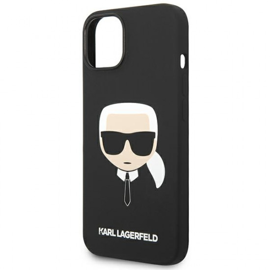 Karl Lagerfeld iPhone 14 Plus Silicone Karl's Head Θήκη Σιλικόνης - Black - KLHCP14MSLKHBK