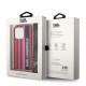 Karl Lagerfeld iPhone 14 Pro Color Stripes Strap Σκληρή Θήκη με Πλαίσιο Σιλικόνης και Λουράκι - Pink - KLHCP14LSTSTP