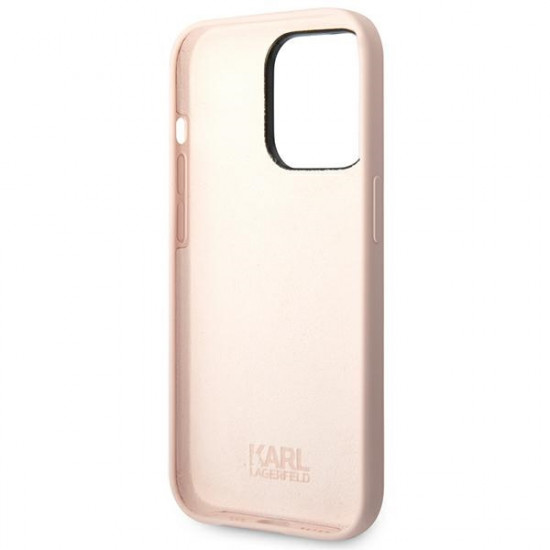 Karl Lagerfeld iPhone 14 Pro Silicone Karl's Head Θήκη Σιλικόνης - Light Pink - KLHCP14LSLKHLP