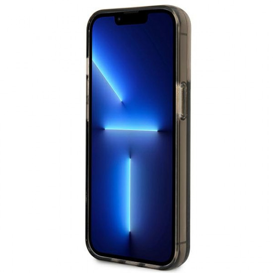 Guess iPhone 14 Pro Max Palm Liquid Glitter Σκληρή Θήκη με Πλαίσιο Σιλικόνης - Black - GUHCP14XLFCTPK