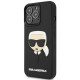 Karl Lagerfeld iPhone 14 Pro - 3D Rubber Karl's Head Σκληρή Θήκη με Πλαίσιο Σιλικόνης - Black - KLHCP14LKH3DBK