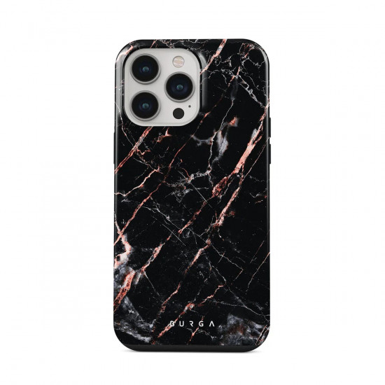 Burga iPhone 14 Pro Max Fashion Tough Σκληρή Θήκη - Rose Gold Marble