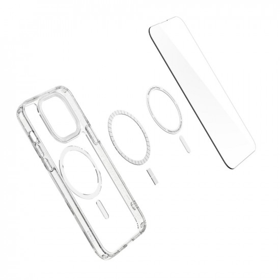 Spigen Cyrill iPhone 14 Pro Max Shine Mag Θήκη Σιλικόνης με Προστασία Οθόνης και Magsafe - Glitter Clear