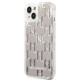 Karl Lagerfeld iPhone 14 - Liquid Glitter Monogram Σκληρή Θήκη με Πλαίσιο Σιλικόνης - Silver - KLHCP14SLMNMS