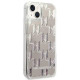 Karl Lagerfeld iPhone 14 - Liquid Glitter Monogram Σκληρή Θήκη με Πλαίσιο Σιλικόνης - Silver - KLHCP14SLMNMS