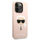 Karl Lagerfeld iPhone 14 Pro Max Silicone Karl's Head MagSafe Θήκη Σιλικόνης με MagSafe - Light Pink - KLHMP14XSLKHLP