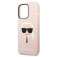 Karl Lagerfeld iPhone 14 Pro Max Silicone Karl's Head MagSafe Θήκη Σιλικόνης με MagSafe - Light Pink - KLHMP14XSLKHLP