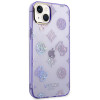Guess iPhone 14 Plus Peony Glitter Σκληρή Θήκη με Πλαίσιο Σιλικόνης - Lilac - GUHCP14MHTPPTL