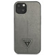 Guess iPhone 14 Plus Saffiano Σκληρή Θήκη με Πλαίσιο Σιλικόνης - Silver - GUHCP14MPSATLG