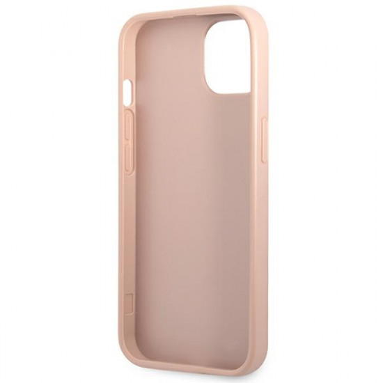Guess iPhone 14 Saffiano Σκληρή Θήκη με Πλαίσιο Σιλικόνης - Pink - GUHCP14SPSATLP