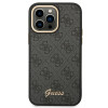 Guess iPhone 14 Pro Max 4G Vintage Gold Logo Σκληρή Θήκη με Πλαίσιο Σιλικόνης - Black - GUHCP14XHG4SHK