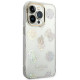 Guess iPhone 14 Pro Max Peony Glitter Σκληρή Θήκη με Πλαίσιο Σιλικόνης - Clear - GUHCP14XHTPPTH