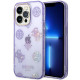 Guess iPhone 14 Pro Max Peony Glitter Σκληρή Θήκη με Πλαίσιο Σιλικόνης - Lilac - GUHCP14XHTPPTL