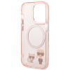 Karl Lagerfeld iPhone 14 Pro - Karl and Choupette Aluminium Magsafe Σκληρή Θήκη με Πλαίσιο Σιλικόνης και MagSafe - Pink - KLHMP14LHKCP