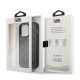 Karl Lagerfeld iPhone 14 Pro Max - Saffiano Mono Metal Logo Σκληρή Θήκη με Επένδυση Συνθετικού Δέρματος και Πλαίσιο Σιλικόνης - Grey - KLHCP14XSAKLHPG