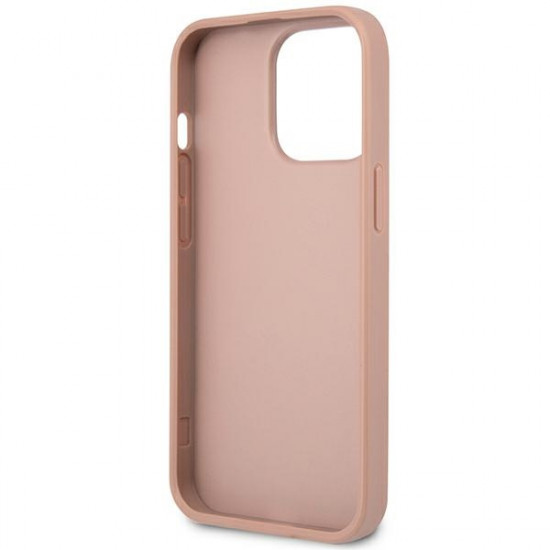 Guess iPhone 14 Pro Max Saffiano Σκληρή Θήκη με Πλαίσιο Σιλικόνης - Pink - GUHCP14XPSATLP
