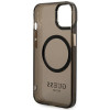Guess iPhone 14 Plus Gold Outline Translucent MagSafe Σκληρή Θήκη με Πλαίσιο Σιλικόνης και MagSafe - Black - GUHMP14MHTCMK