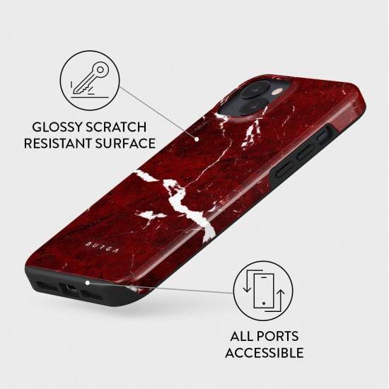 Burga iPhone 14 Plus Fashion Tough Σκληρή Θήκη - Iconic Red Ruby