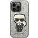 Karl Lagerfeld iPhone 14 Pro Max - Glitter Flakes Ikonik Σκληρή Θήκη με Πλαίσιο Σιλικόνης - Silver - KLHCP14XGFKPG