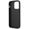 Karl Lagerfeld iPhone 14 Pro - Monogram Stripe Σκληρή Θήκη με Επένδυση Συνθετικού Δέρματος και Πλαίσιο Σιλικόνης - Brown - KLHCP14LPGKLSKW