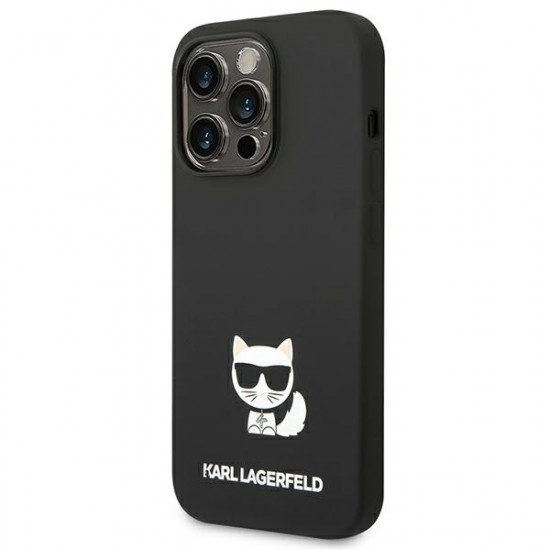 Karl Lagerfeld iPhone 14 Pro Silicone Choupette Body Θήκη Σιλικόνης - Black - KLHCP14LSLCTBK
