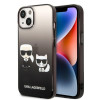 Karl Lagerfeld iPhone 14 Plus - Gradient Ikonik Karl and Choupette Σκληρή Θήκη με Πλαίσιο Σιλικόνης - Black - KLHCP14MTGKCK